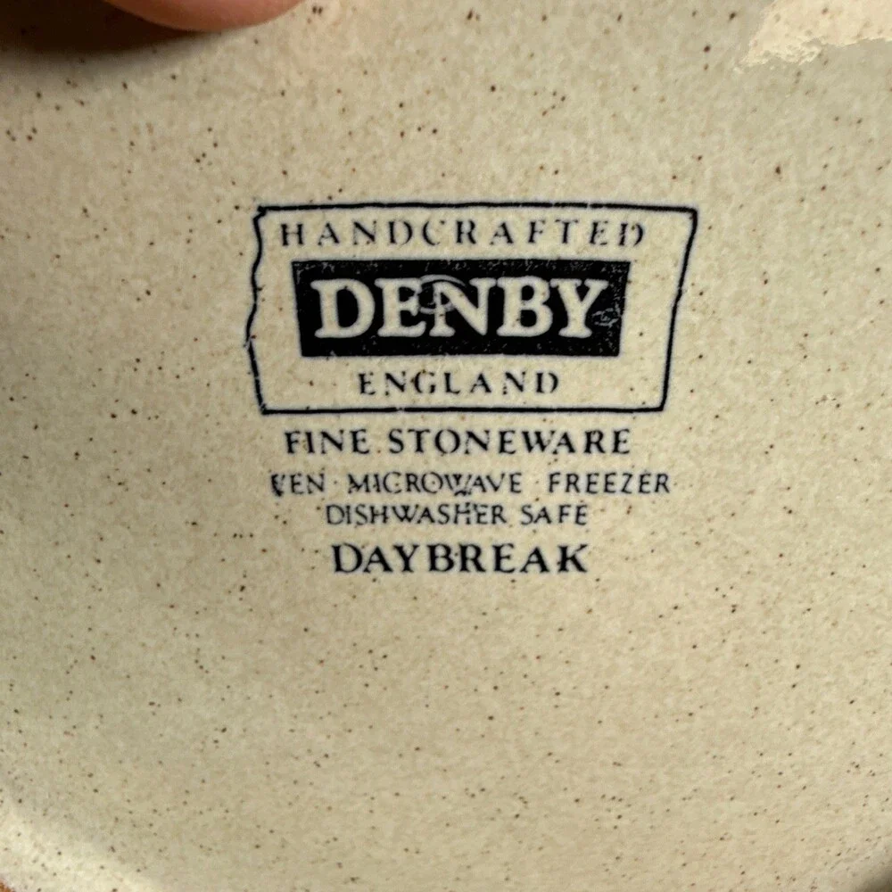 Denby Daybreak Beige Floral Stoneware Bowl 7” England Microwave Dishwasher Safe